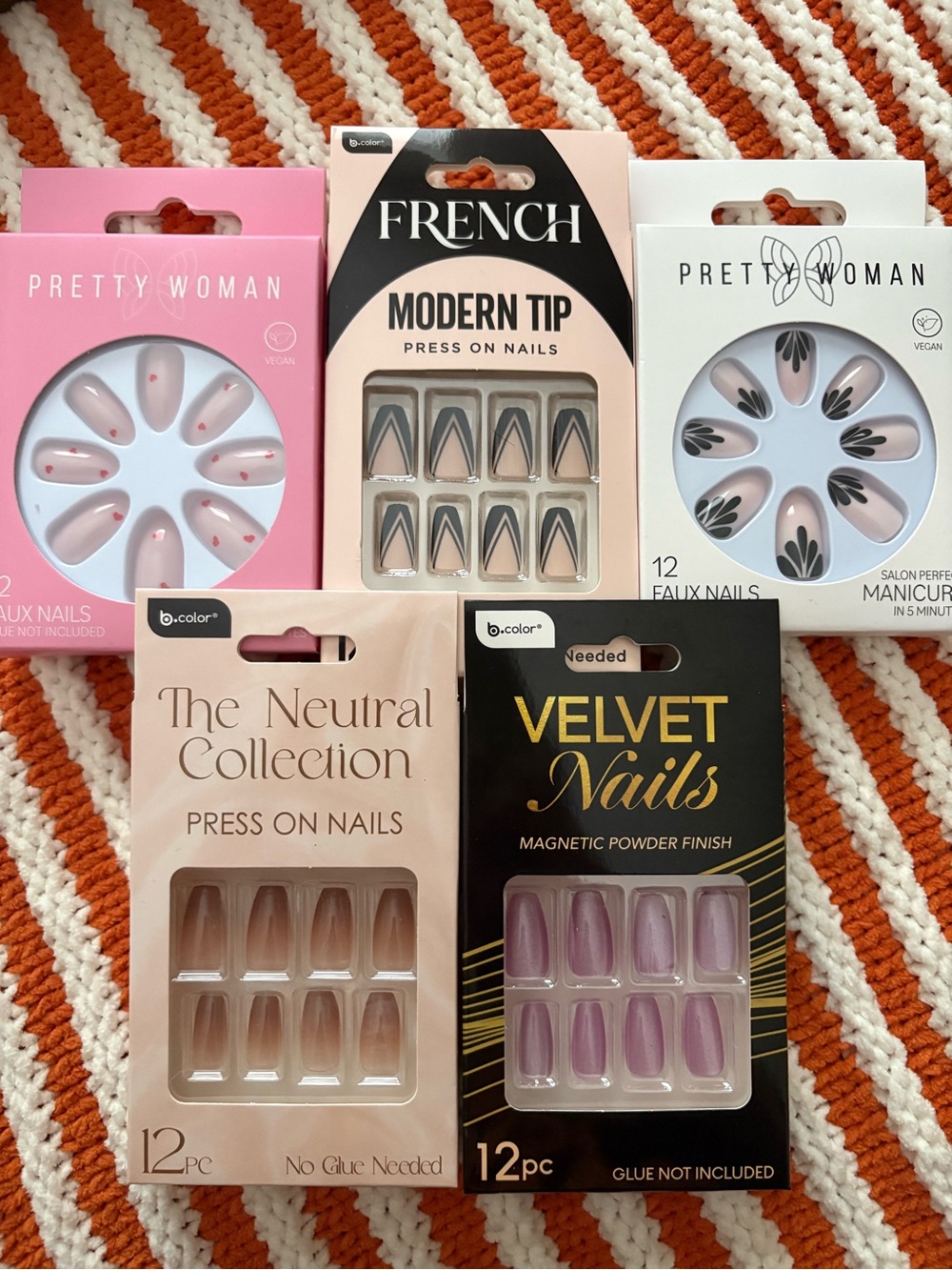 Pink Press-On Nails - Neutral & Pink Designs